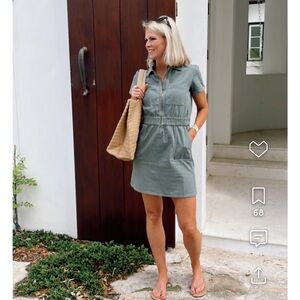 Zip-front chino dress